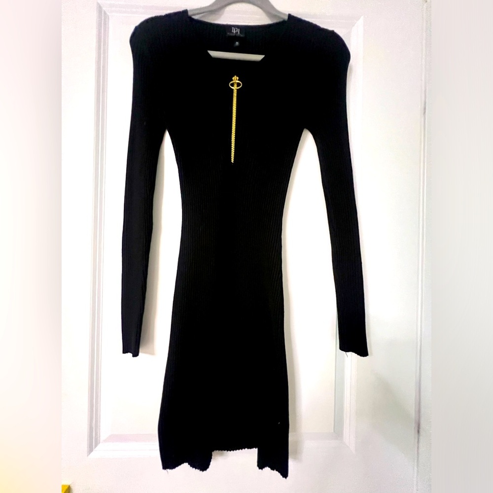 DEREK HEART Zip -Up Long Sleeve Bodycon Mini